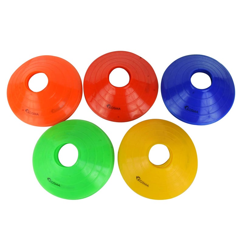 Kosma Kosma set of 50 Pc Multi Sports Training Space Marker Cone Set with Carry Stand | Agility Training Cones - (10pc Each - Red, Green, Blue, Orange, Yellow) - Image 2