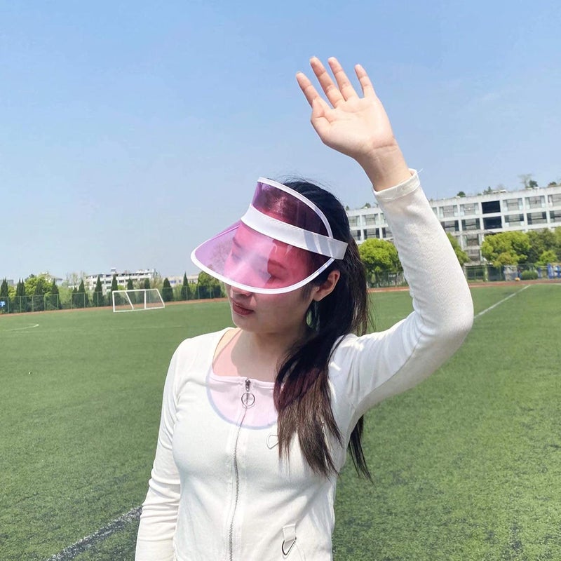 Beevarn Store 5 Pack Sun Visor Hats Women Clear Colorful Party Outdoor Sports Beach Golf Cap - Image 3