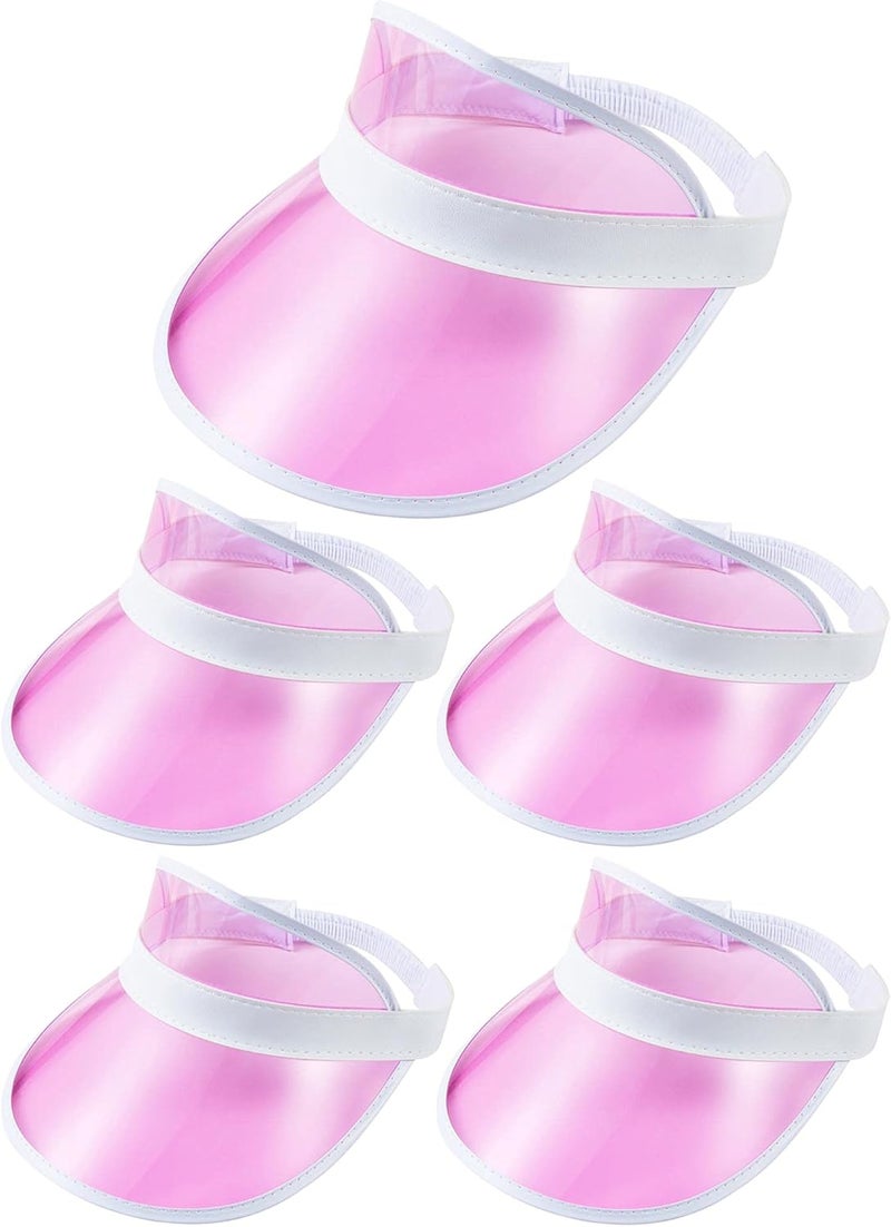 Beevarn Store 5 Pack Sun Visor Hats Women Clear Colorful Party Outdoor Sports Beach Golf Cap - Image 1