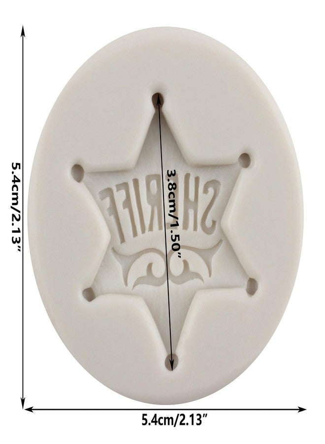 YANQINMS Police Badge Silicone Mold Sheriff Badge Armband Candy Fondant Mold For Sugar Cake Decorating Cupcake Topper Chocolate Gum Paste Polymer Clay - Image 2