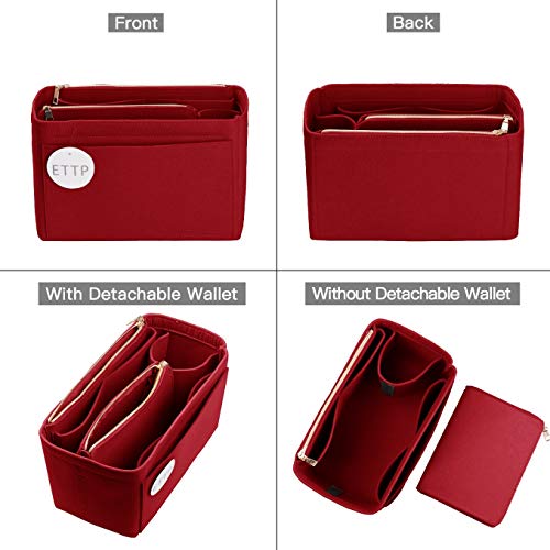 ETTP Purse Organizer, Felt Bag Organizer Insert For Speedy, Neverfull, Tote, Handbag, 8 Colors 5 Sizes (Large, Red) - Image 3