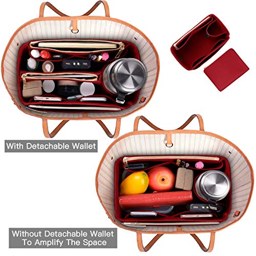 ETTP Purse Organizer, Felt Bag Organizer Insert For Speedy, Neverfull, Tote, Handbag, 8 Colors 5 Sizes (Large, Red) - Image 5