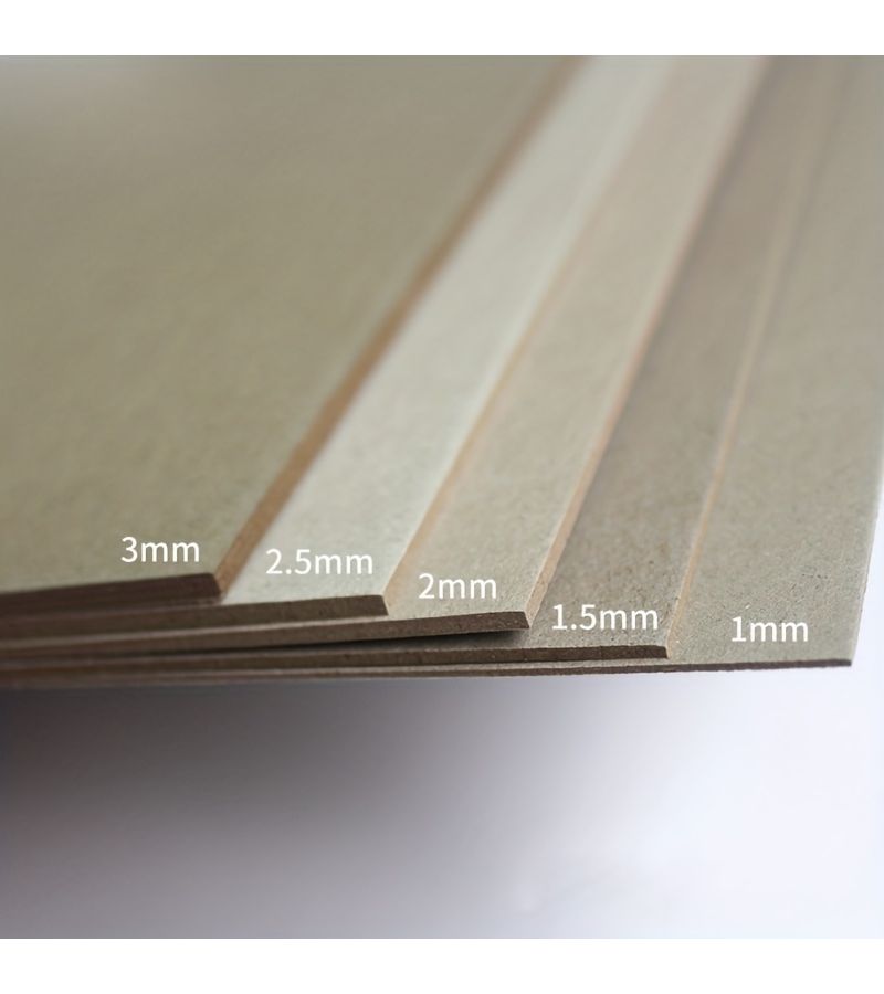 A4 A5 6Pcs 1mm 1.5mm 2mm 3mm Heavy Duty Gray Bookbinding Boards Set - Image 1