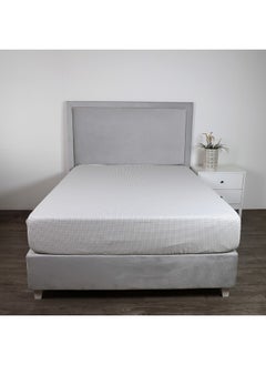 Home Box Malta Striped Printed Cotton King Fitted Sheet 200 x 33 x 180 cm  - Image 1