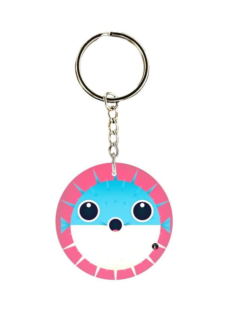Fish Printed Single Sided Keychain