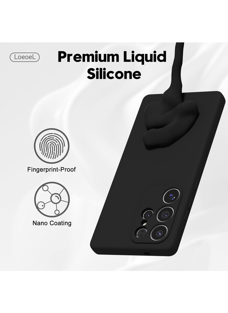 Aookay Compatible with Samsung Galaxy S25 Ultra Case, Real Liquid Silicone [Camera Protection] [Soft Anti-Scratch Microfiber Lining] Support Wireless Charging Shockproof Phone Case for Samsung S25 Ultra (Black)  - Image 2