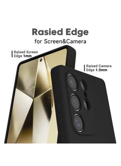 Aookay Compatible with Samsung Galaxy S25 Ultra Case, Real Liquid Silicone [Camera Protection] [Soft Anti-Scratch Microfiber Lining] Support Wireless Charging Shockproof Phone Case for Samsung S25 Ultra (Black)  - Image 3