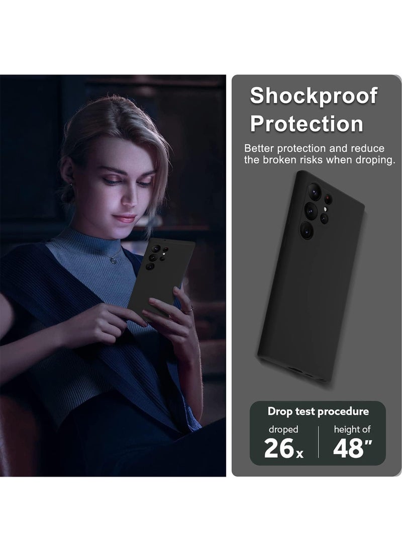 Aookay Compatible with Samsung Galaxy S25 Ultra Case, Real Liquid Silicone [Camera Protection] [Soft Anti-Scratch Microfiber Lining] Support Wireless Charging Shockproof Phone Case for Samsung S25 Ultra (Black)  - Image 5
