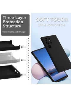 Aookay Compatible with Samsung Galaxy S25 Ultra Case, Real Liquid Silicone [Camera Protection] [Soft Anti-Scratch Microfiber Lining] Support Wireless Charging Shockproof Phone Case for Samsung S25 Ultra (Black)  - Image 4