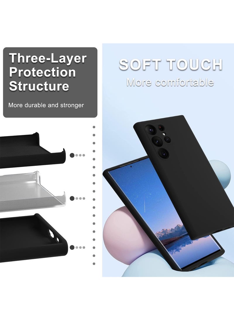 Aookay Compatible with Samsung Galaxy S25 Ultra Case, Real Liquid Silicone [Camera Protection] [Soft Anti-Scratch Microfiber Lining] Support Wireless Charging Shockproof Phone Case for Samsung S25 Ultra (Black)  - Image 4