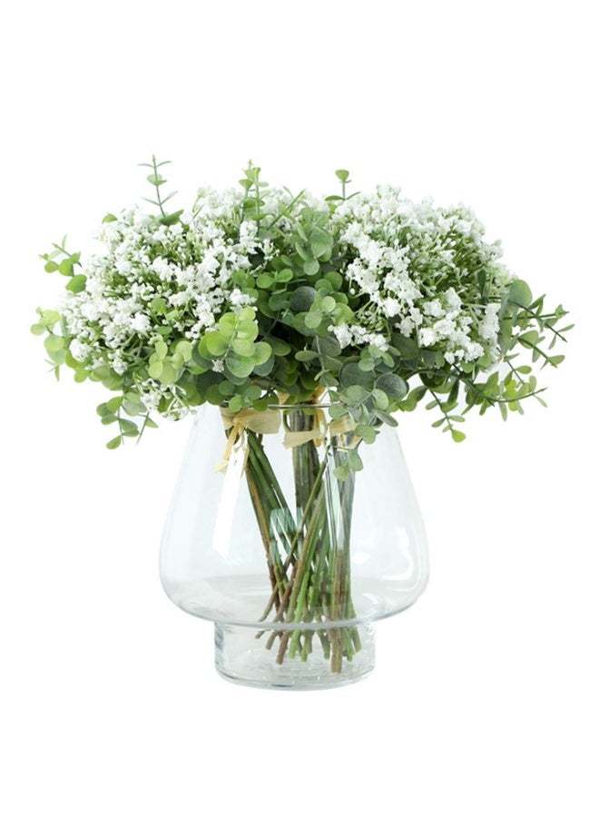 Skyseen Artificial Flowers Eucalyptus Leaf Babys Breath Gypsophila Bouquets Wedding Party Home Decor,Pack of 1(White) - Image 3