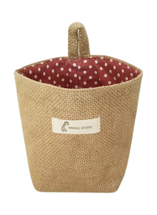 NIBEMINENT Lovely Mini Storage Basket for Household Brown/Red