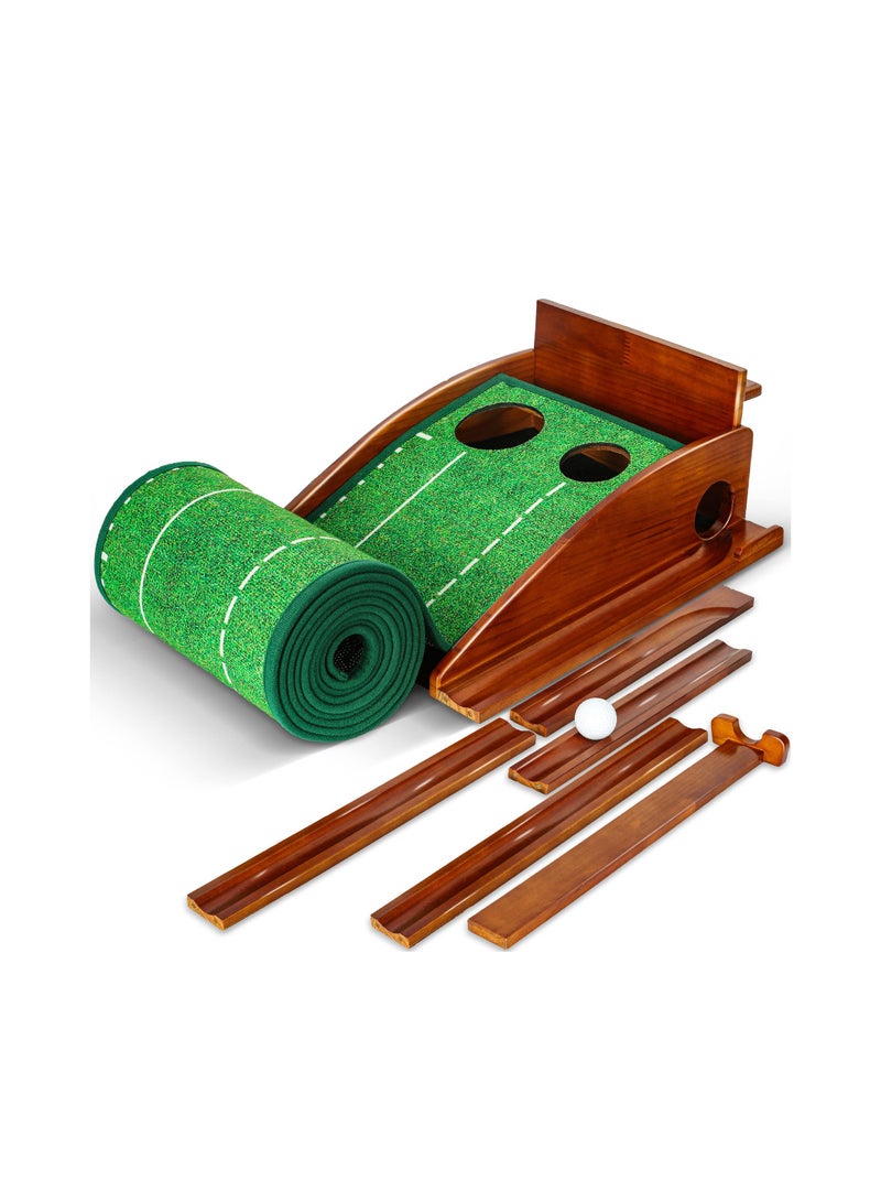KASTWAVE Golf Putting Mat for Indoor, Putting Green Training Equipment with Ball Return, Mini Golf Practice Training Aid for Home and Office, Golf Gifts for Christmas Thanksgiving Day  - Image 1