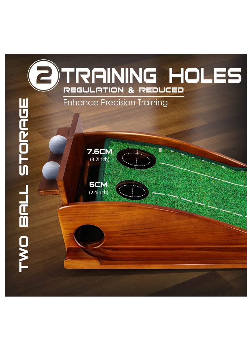 KASTWAVE Golf Putting Mat for Indoor, Putting Green Training Equipment with Ball Return, Mini Golf Practice Training Aid for Home and Office, Golf Gifts for Christmas Thanksgiving Day  - Image 2