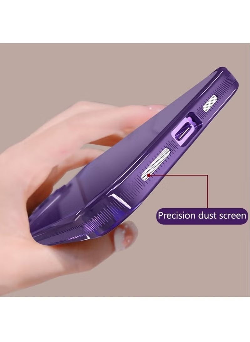 Generic - iPhone 14 Pro Max Case Electroplated Dustproof Phone Case Suitable For Women And Girls Purple Glitter Powder Case - Image 1