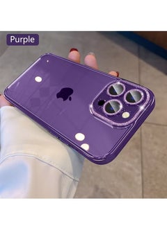 Generic iPhone 14 Pro Max Case Electroplated Dustproof Phone Case Suitable For Women And Girls Purple Glitter Powder Case  - Image 2