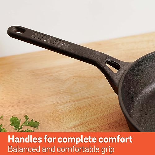 Meyer Pre-Seasoned Cast Iron Frypan | Cast Iron Skillet | Iron Pan | Induction Frying Pan | Iron Fry Pan | Omlette Pan | Cast Iron Utensils for Cooking, 20cm/1.61L, Black - Image 4