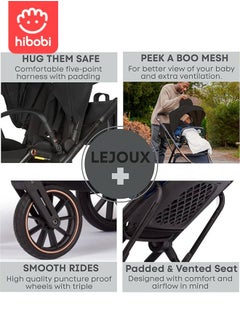 hibobi Reversible Baby Pushchair | Suitable for 0-48 Months | One-Hand Folding | 5-Point Harness | High Capacity up to 22kg  - Image 4