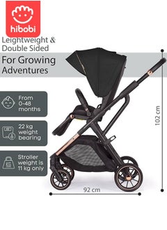 hibobi Reversible Baby Pushchair | Suitable for 0-48 Months | One-Hand Folding | 5-Point Harness | High Capacity up to 22kg  - Image 5
