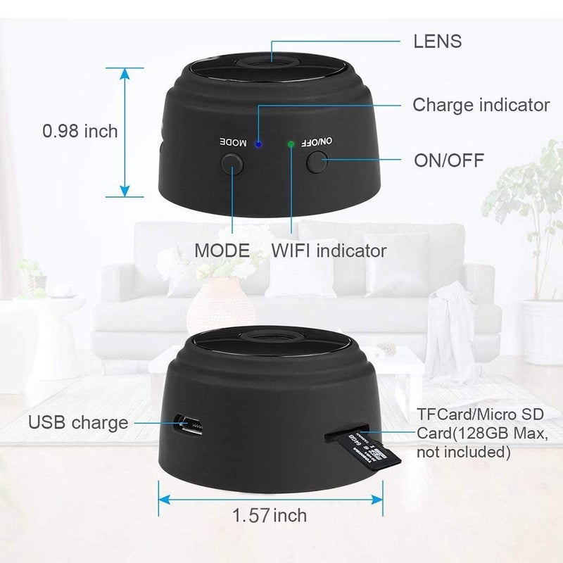 SMARTCAM SMARTCAM Wireless WiFi Hidden HD 1080p Mini Portable Magnet Security Camera HD 1080p Mini Portable Magnet Security Camera Nana Cameras with Indoor Video Recorder  - Image 4