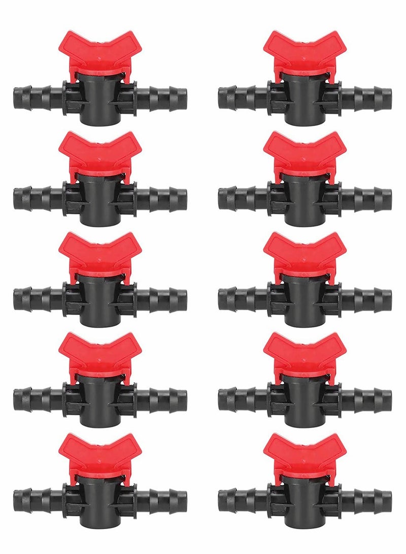 Excefore 10 Pcs Hose Barb Valve, Gate Valves 3.93 inch 10cm Barbed Ball Valve for 1.9cm 0.74 Inch Tubing for Drip Irrigation Systems - Image 1