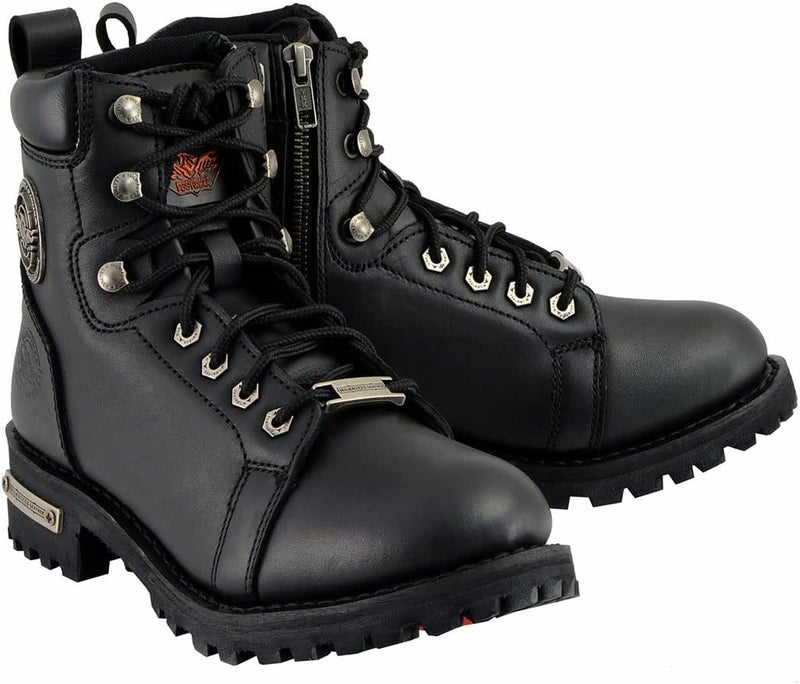 Milwaukee Leather Women's Classic Motorcycle Boots - Black, Size 10 - Image 1