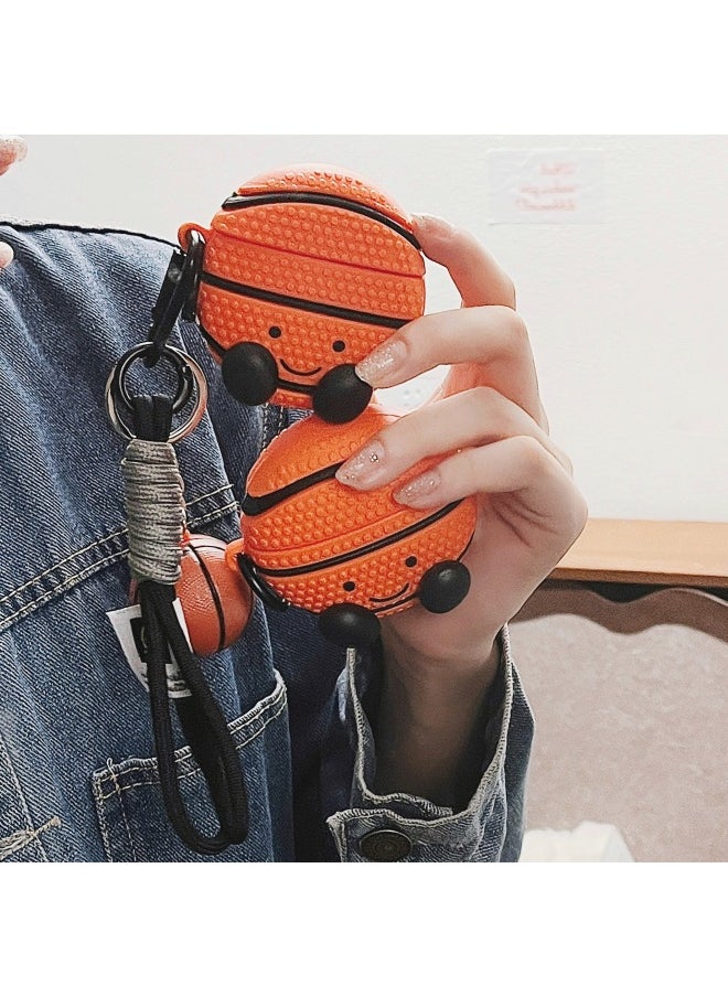 Generic - Three-dimensional Basketball Airpods Pro For Apple Wireless Bluetooth Earphone Case 1/2/3/4 Generation Cartoon Protective Case-Color:Bluetooth + Pendant-Applicable Models:Airpods Pro/pro2 - Image 1