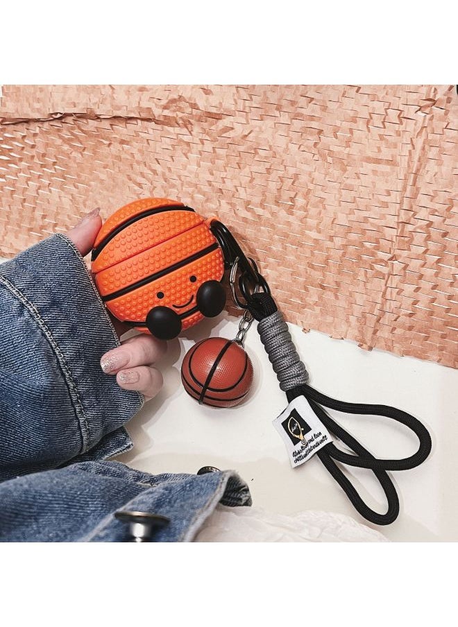 Generic - Three-dimensional Basketball Airpods Pro For Apple Wireless Bluetooth Earphone Case 1/2/3/4 Generation Cartoon Protective Case-Color:Bluetooth + Pendant-Applicable Models:Airpods Pro/pro2 - Image 1