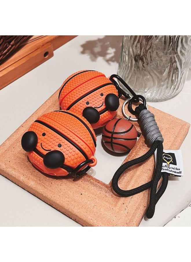 Generic - Three-dimensional Basketball Airpods Pro For Apple Wireless Bluetooth Earphone Case 1/2/3/4 Generation Cartoon Protective Case-Color:Bluetooth + Pendant-Applicable Models:Airpods Pro/pro2 - Image 1
