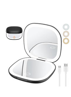 Y&D Compact Mirror, Rechargeable Makeup Mirror,Lighted Travel Mirror with 1X/10X Magnifying Double Sided Dimmable, Portable Pocket for Handbag and  - Image 1
