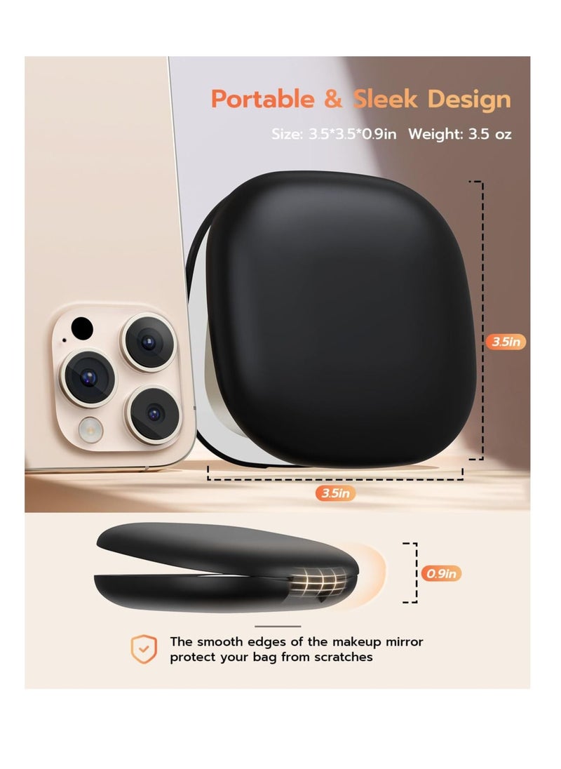 Y&D - Compact Mirror, Rechargeable Makeup Mirror,Lighted Travel Mirror with 1X/10X Magnifying Double Sided Dimmable, Portable Pocket for Handbag and - Image 1