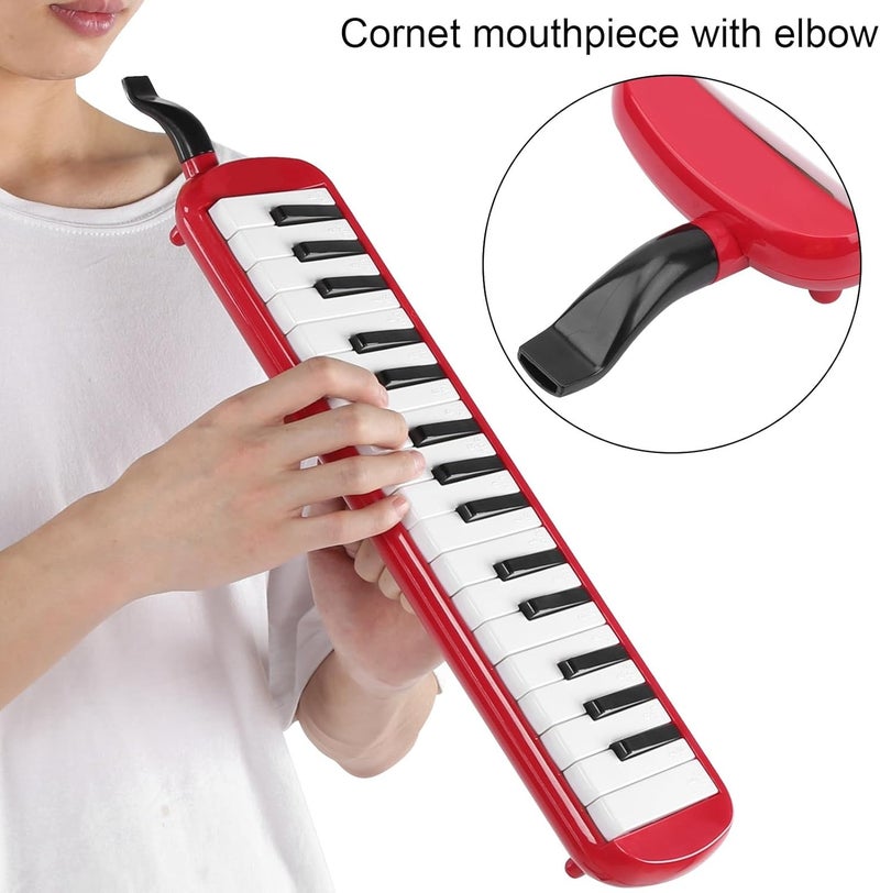 Melodica 32 Key Wind Instrument for Beginners with Carrying Bag Red Ideal for Music Lessons Practice and Performances - Image 4