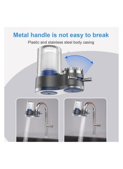 Generic DEKEXI Water Filter for Sink, 400-Gallon Faucet Mount Water Filtration System for Tap Water, NSF Certified Reduces Chlorine & Bad Taste Metal Body with 1 Replacement Filter(Blue)  - Image 2