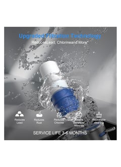 Generic DEKEXI Water Filter for Sink, 400-Gallon Faucet Mount Water Filtration System for Tap Water, NSF Certified Reduces Chlorine & Bad Taste Metal Body with 1 Replacement Filter(Blue)  - Image 4