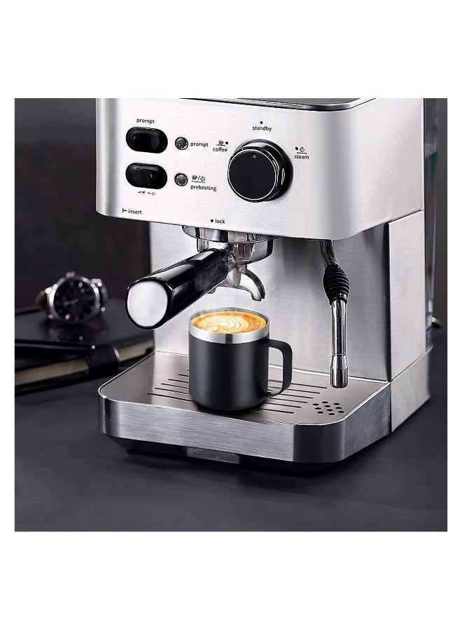 Coffee Mug, 12 Oz Stainless Steel Insulated Coffee Mug with Handle, Double Wall Vacuum Travel Mug, Tumbler Cup with Sliding Lid, for Hot and Cold Drinks Tea (Black)  - Image 2