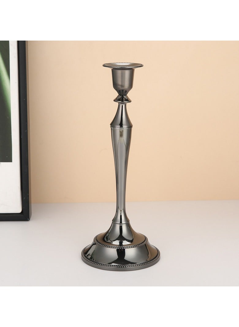 general 5-Piece Decorative Candle Holder For Wedding and Candlelight Dinner Black - Image 2