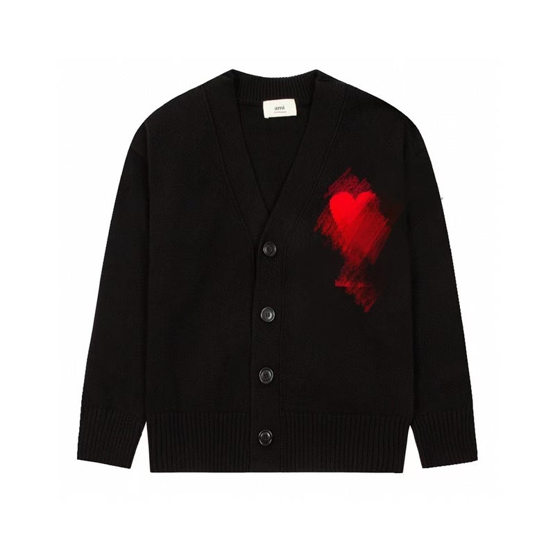 New Tops, Trendy Brand Embroidered Heart Knitted Sweaters, V Neck, Round Neck, Versatile, Same Style For Men And Women, Drop Shipping - Image 4