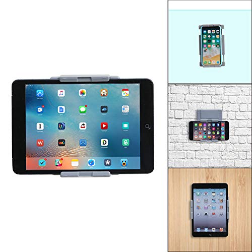 TFY Tablet Wall Mount, Gray, Fits 2.7-3.9 Inch and 4.2-7.4 Inch Devices, Compatible with iPhone 15 Pro Max, iPad Pro 10.5 Inch, iPad Mini 6, Samsung S23, HUAWEI MATE 60 Pro - Image 1
