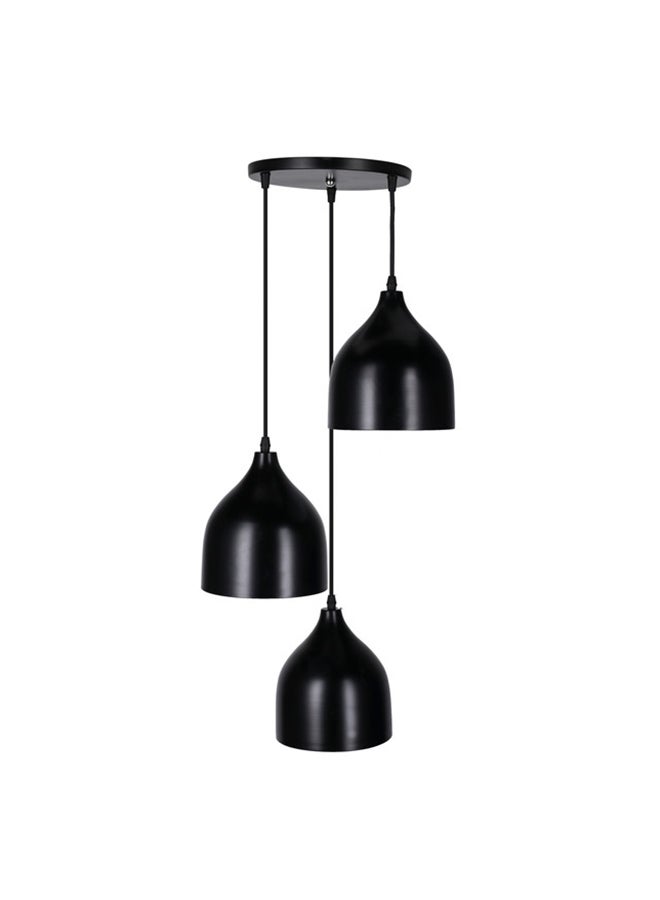 El Rawda Lighting Funnel Triple Ceiling Lamp | modern decorative LED E27 pendant light ceiling lamp hanging | suitable for any room | Color: Black | Size: 70x35 cm