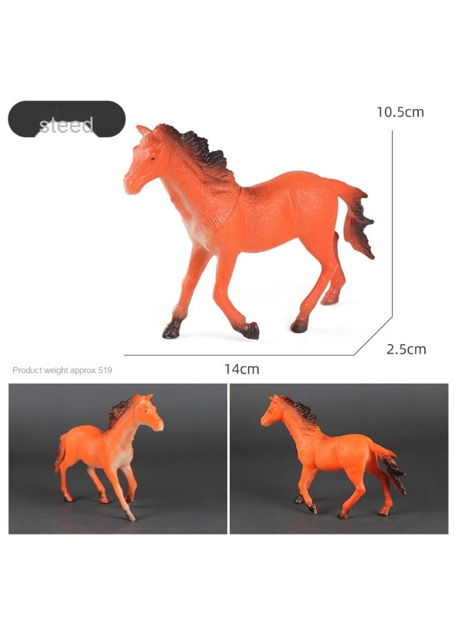 NIBEMINENT Cross-Border Children's Realistic Animal Horse Toy Model - Static Stallion and Qianli Horse Set