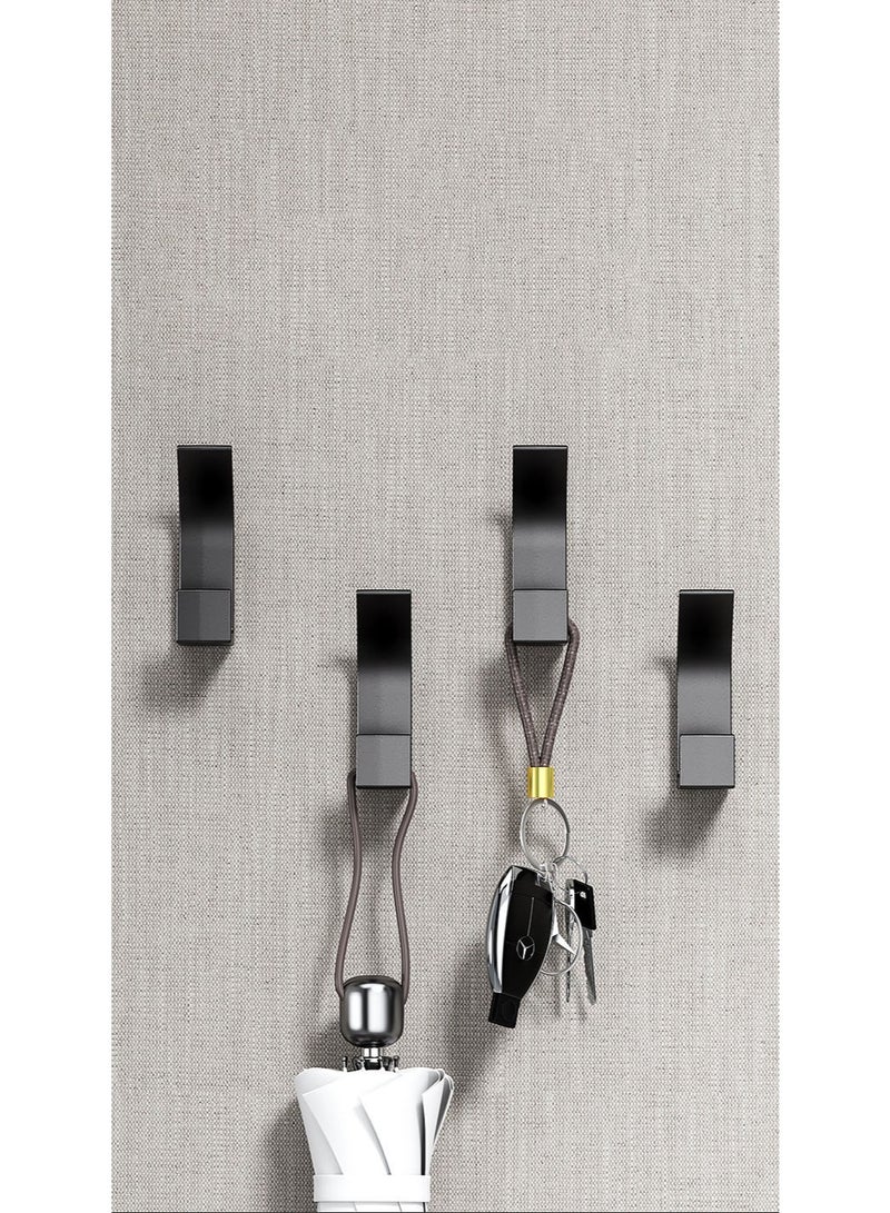 HOMESTAR 5PCS Black No-Drill Adhesive Hooks | ABS Right-Angle Heavy Duty Hooks | Over Door & Wall Mount | Includes 3M Adhesive Tape | 5KG Weight Capacity | Waterproof & Space Saving | For Home/Office/Bathroom | Multi-Surface Installation - Image 3