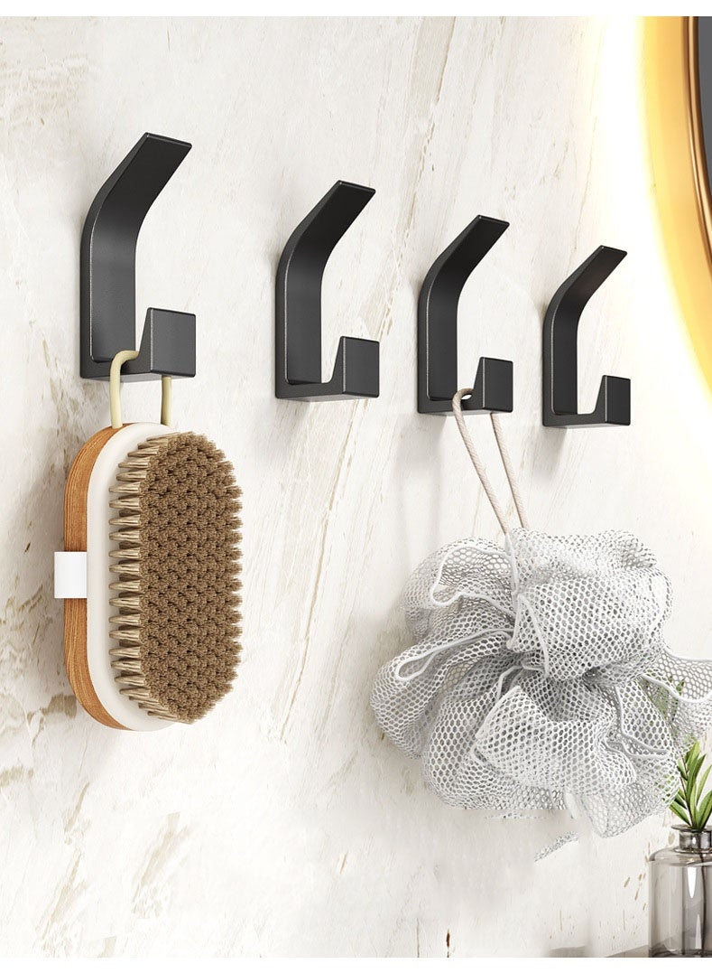 HOMESTAR 5PCS Black No-Drill Adhesive Hooks | ABS Right-Angle Heavy Duty Hooks | Over Door & Wall Mount | Includes 3M Adhesive Tape | 5KG Weight Capacity | Waterproof & Space Saving | For Home/Office/Bathroom | Multi-Surface Installation - Image 5