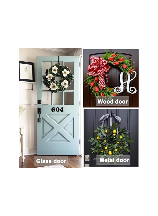 promass Adjustable Wreath Hanger,Wreath Hanger for Front Door,Sturdy Metal Wreath Door Hooks,Larger Wreath Door Hanger from 38-63.5 CM,Black Wreath Holder Christmas Fall Thanksgiving Wreath Decor Hook - Image 3