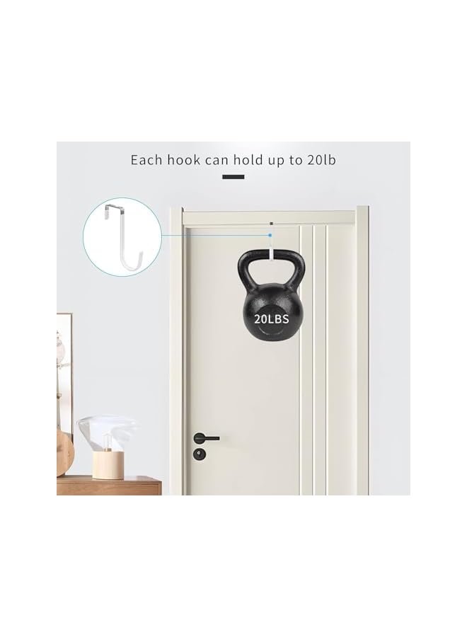 PROMASS Over the Door Hooks, Metal Over Door, Door Hangers Hooks, 4 Pcs Metal Material Rubber Soft Layer Waterproof Anti-Slip Multi-Function Practical Tool, Suitable For Living Rooms, Bathrooms, Bedrooms Etc  - Image 3