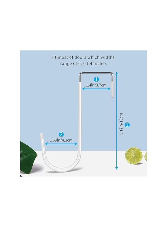 PROMASS Over the Door Hooks, Metal Over Door, Door Hangers Hooks, 4 Pcs Metal Material Rubber Soft Layer Waterproof Anti-Slip Multi-Function Practical Tool, Suitable For Living Rooms, Bathrooms, Bedrooms Etc  - Image 5