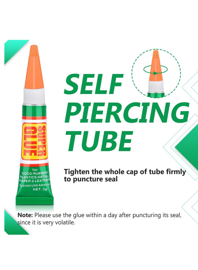 Excefore Super Glue Clear, 24 X 3g Strong Adhesive Superglue Crazy Fast Drying Cyanoacrylate Glue Tubes with Cap for Shoe Repair, Plastic, Rhinestone Jewelry, Metal, DIY Crafts, Waterproof And Individual - Image 3