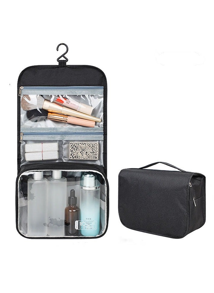 عام الترجمة إلى اللغة العربية: حقيبة مكياج محمولة ومتعددة الوظائف، حقيبة تخزين مريحة لمستلزمات السفر، حقيبة مكياج بأسلوب بسيط ولون أحادي، حقيبة مستلزمات الحمام. - Image 1