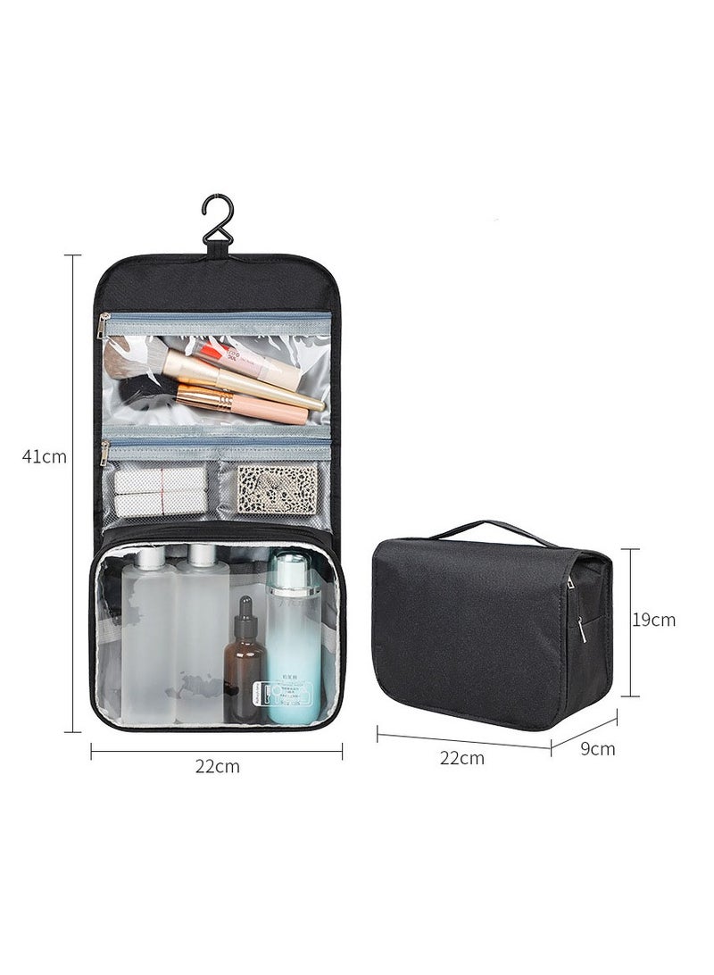 عام الترجمة إلى اللغة العربية: حقيبة مكياج محمولة ومتعددة الوظائف، حقيبة تخزين مريحة لمستلزمات السفر، حقيبة مكياج بأسلوب بسيط ولون أحادي، حقيبة مستلزمات الحمام. - Image 5