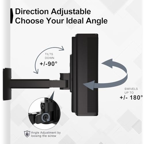 Dinghosen Speaker Wall Mount and Ceiling Mount for Bose UB-20, UB-20 & WB-50 Series II Surround Sound Speaker Mounting Bracket Compatible with Bose CineMate Lifestyle Tilt & Swivel Adjustable up to 180°,Black - Image 4