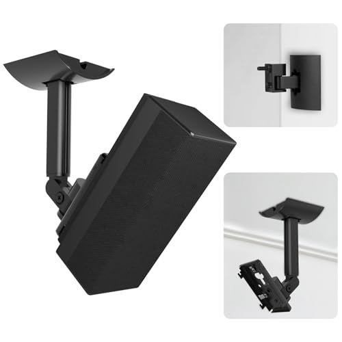 Dinghosen Speaker Wall Mount and Ceiling Mount for Bose UB-20, UB-20 & WB-50 Series II Surround Sound Speaker Mounting Bracket Compatible with Bose CineMate Lifestyle Tilt & Swivel Adjustable up to 180°,Black - Image 1